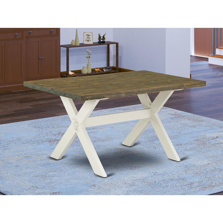 East West Furniture X-Style Kitchen Rectangle Dining Table Top with Stylish Legs, 36x60 Inch
