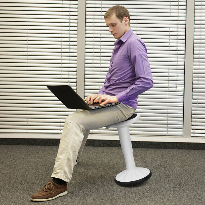 Costway Wobble Chair Height Adjustable Active Learning Stool Sitting Home Office Silicone White