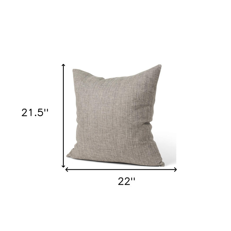 HomeRoots 22" Gray Linen Throw Pillow Cover with Texture image number 5