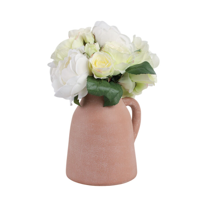 8x8" Terracotta Vase w/ Handle