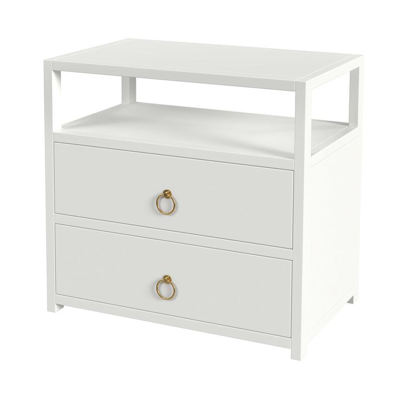 Butler Specialty Company Lark 2 Drawer Wide Nightstand, White