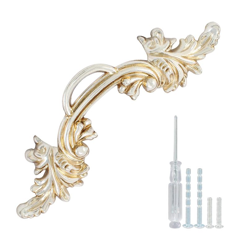 Biaungdo 6 Pcs Vintage Cabinet Pulls Handles, Shabby Chic Drawer Handles European Style Dresser Pulls Vintage Antique Furniture