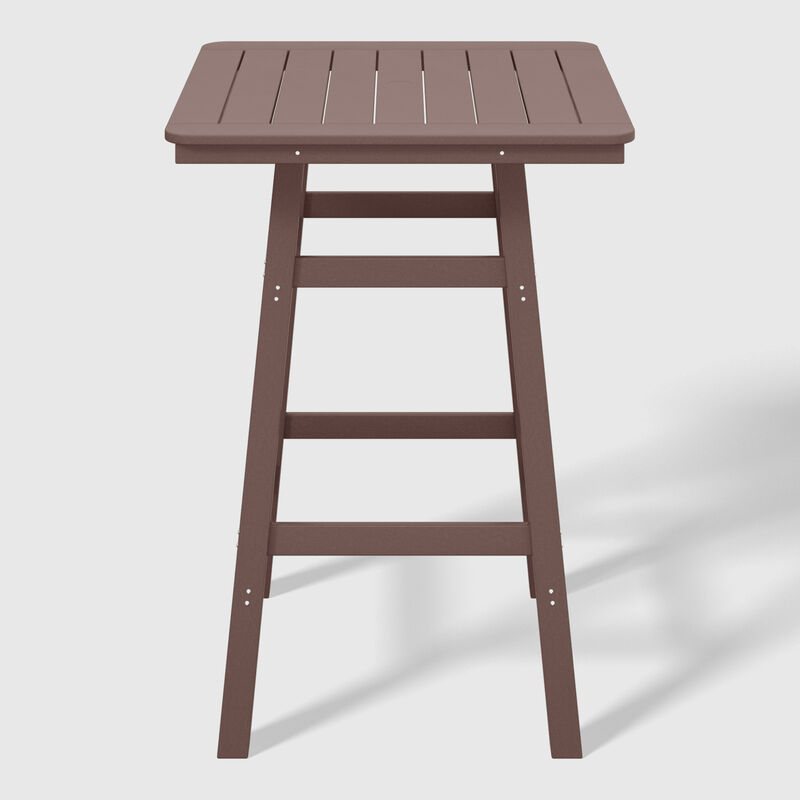 WestinTrends Square Outdoor Patio Bistro Bar Table With Umbrella Hole