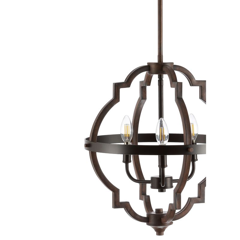 Ogee 3-Light Adjustable Iron Rustic Industrial LED Pendant