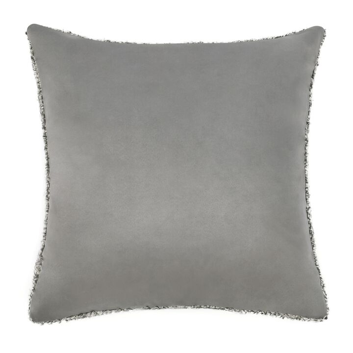 Slick Outdoor Square Accent Throw Pillow, 22 Inch Gray Recycled Fabric - Benzara