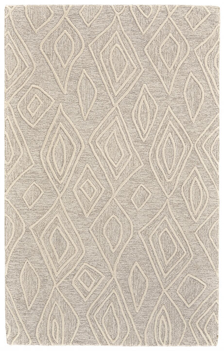 10 X 13 Tan And Ivory Wool geometric Tufted Handmade Stain Resistant Area Rug