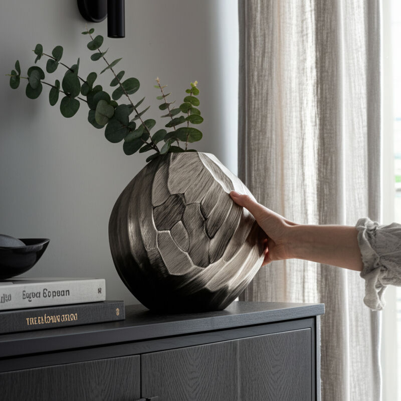 Aluminum Hammered Vase