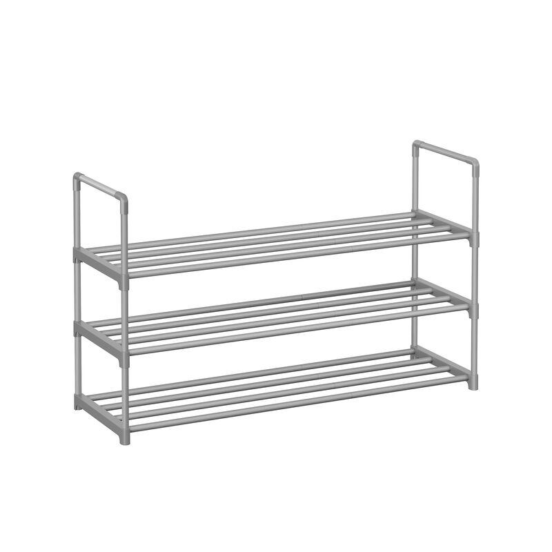 2-Tier Metal Shoe Rack - Storage Shelf Organizer for Entryway