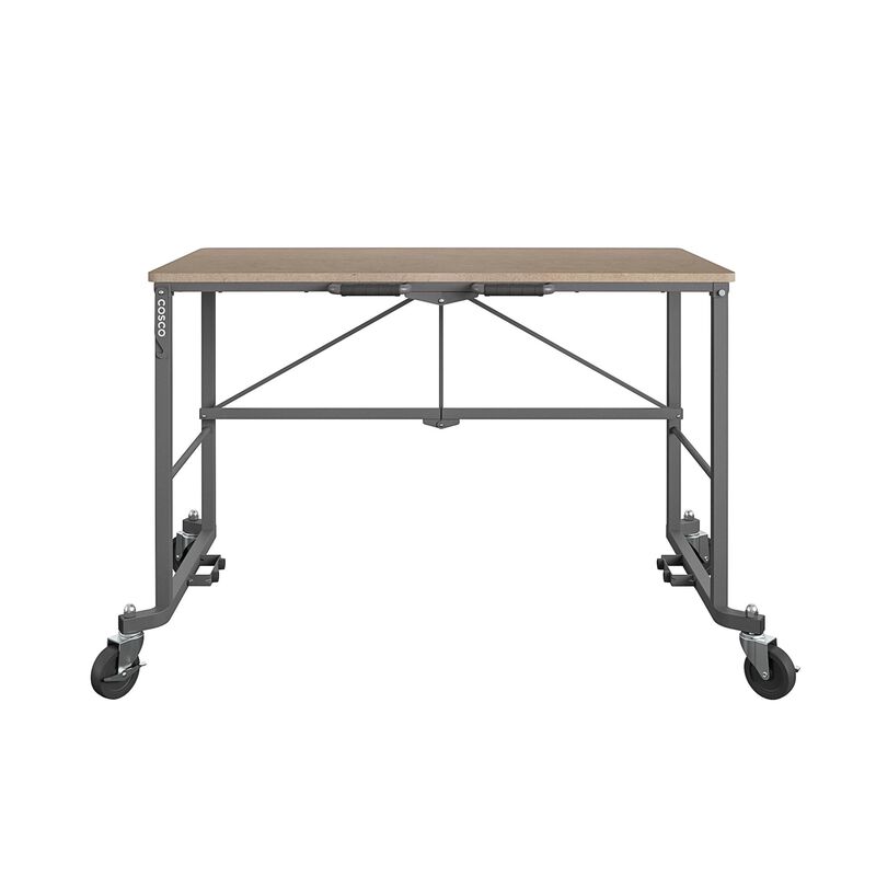 COSCO Portable Folding Work desk with MDF work top (Gray, 350 pounds) image number 1