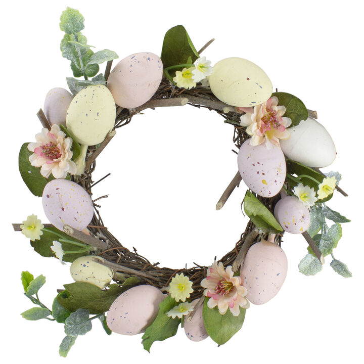 Pastel Easter Egg Mini Spring Easter Wreath  Pink and Yellow 8-Inch