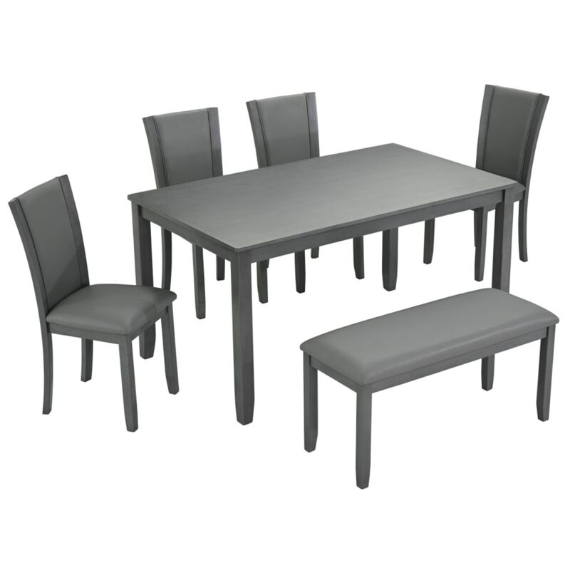 Pimmel 6‑Piece Rectangular Farmhouse Rustic  Dining Table Set image number 8