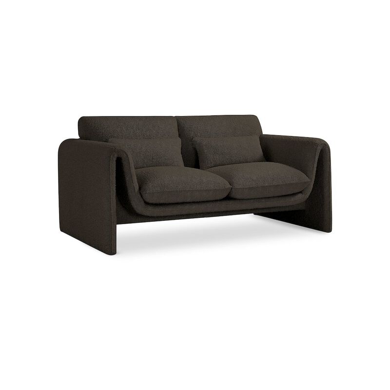 Meridian Furniture Stylus Brown Boucle Fabric Loveseat
