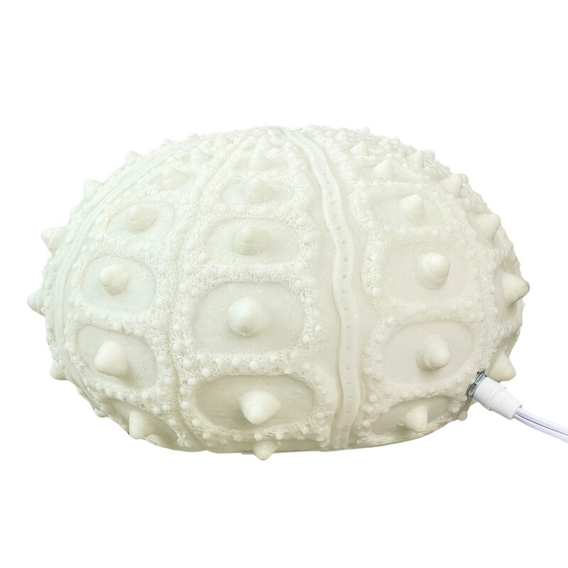 Coastal Sea Urchin Lamp, 12" Resin Sculpture with Warm Glow, Decorative Accent image number 2