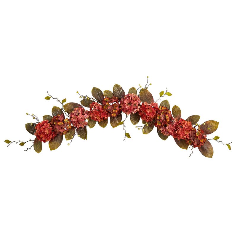 Nearly Natural 6-ft Fall Hydrangea and Berry Artificial Autumn Garland