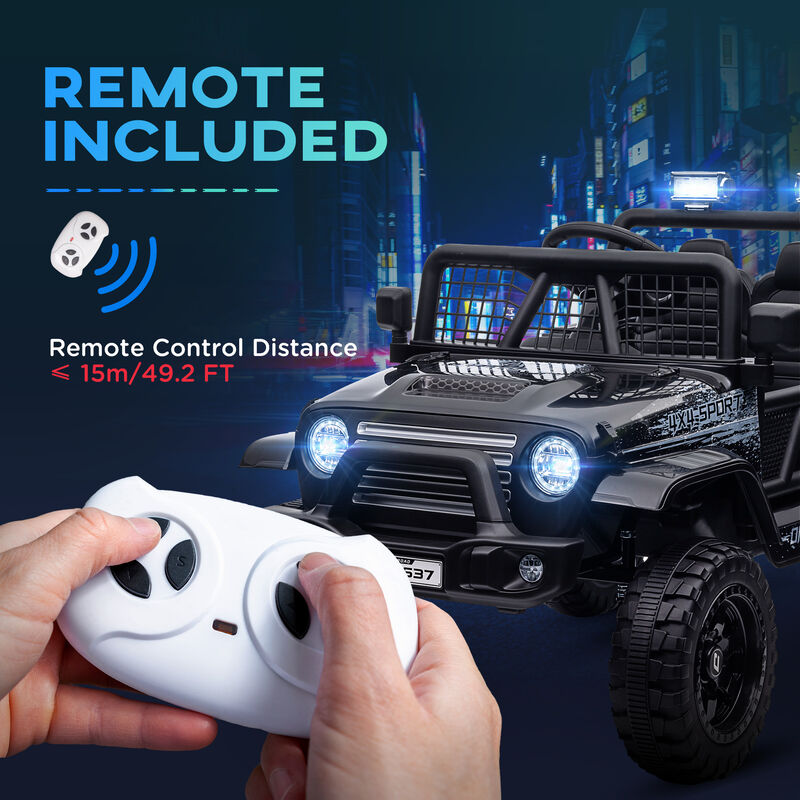 BreeBe 12V Ride on Car, Ride on Truck w/ Remote, 4 Suspension Wheels, 3 MPH Max Speed, Music, Horn & Lights image number 6