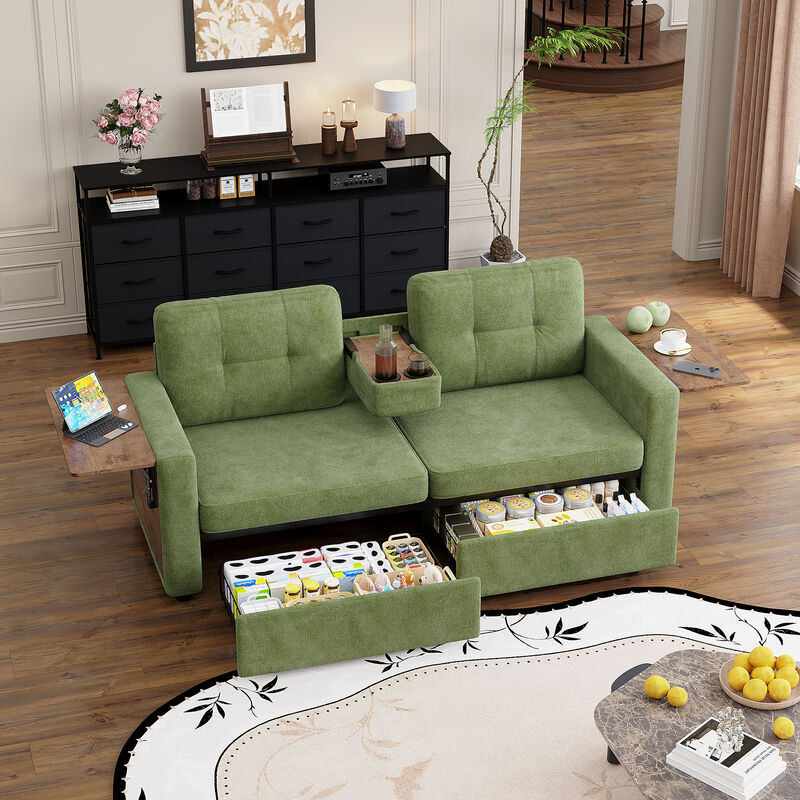 Pismeg  Pull-Out Storage Drawers Loveseat image number 1
