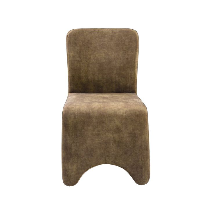 Modrest Ditka - Modern Camel Velvet Dining Chair (Set of 2)