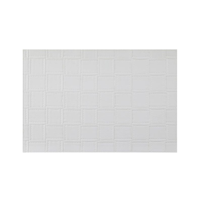 HomeRoots 18" Set of Four White Basketweave Faux Leather Placemats image number 0