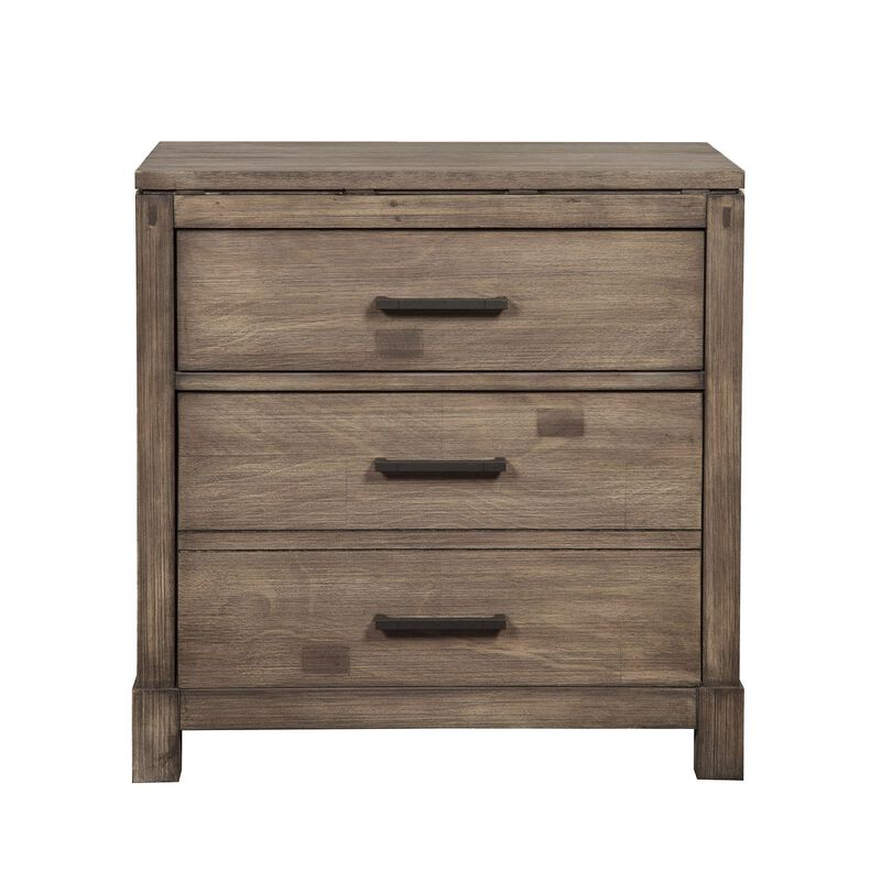 Modern Upholstered 2 Drawer Nightstand &ndash; Compact Bedside Table image number 0