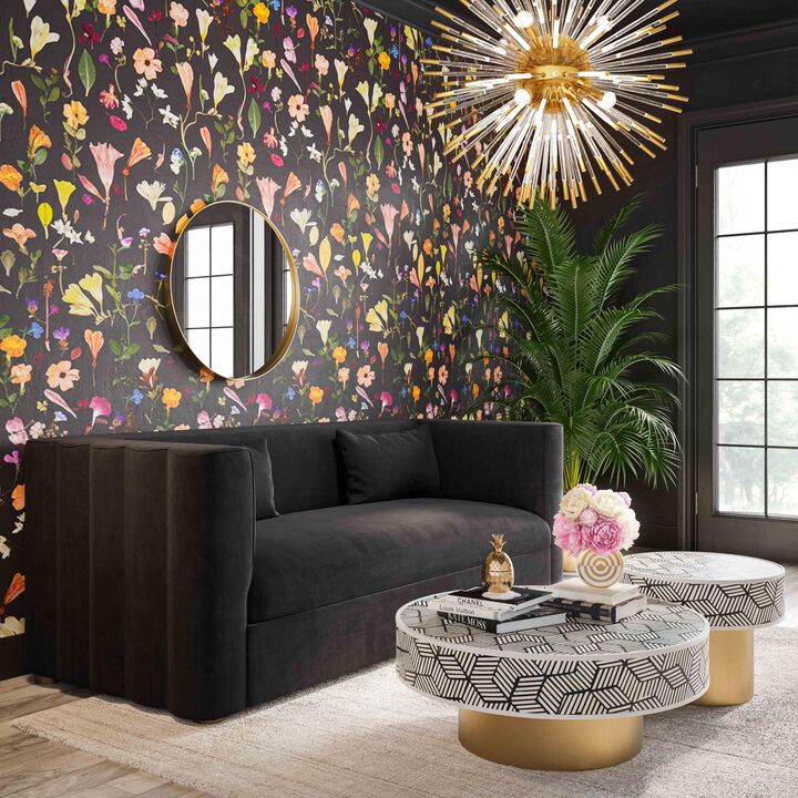 Callie Black Velvet Sofa.