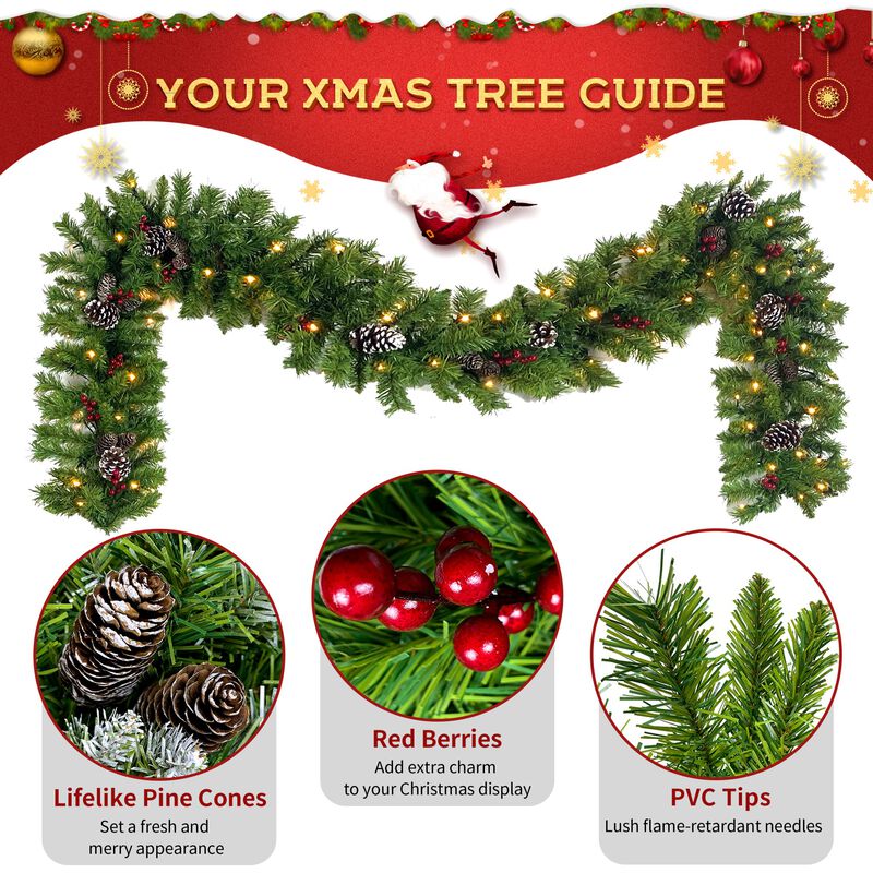 Doljod Pre-lit Xmas Tree Artificial Christmas 3-Piece Set image number 6
