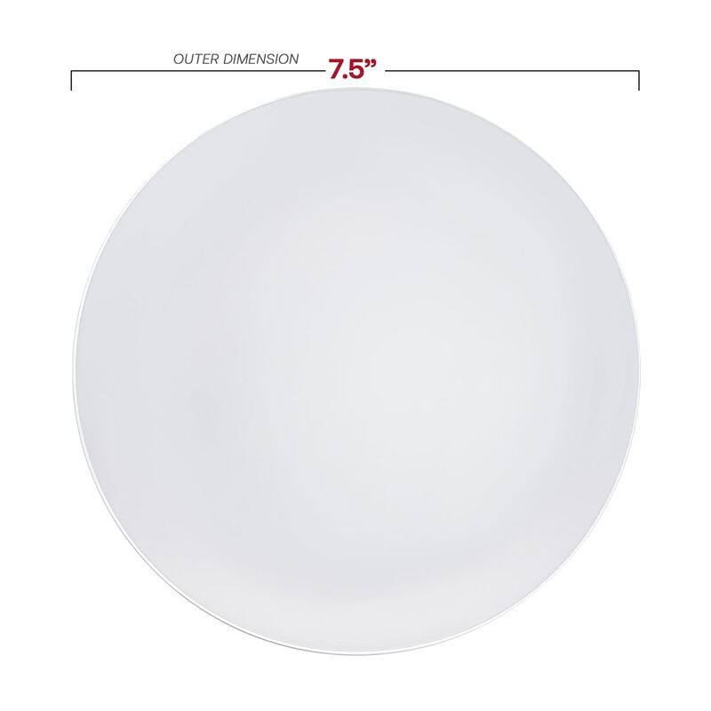 White with Silver Rim Organic Round Plastic Dinnerware Value Set (40 Sets) image number 3
