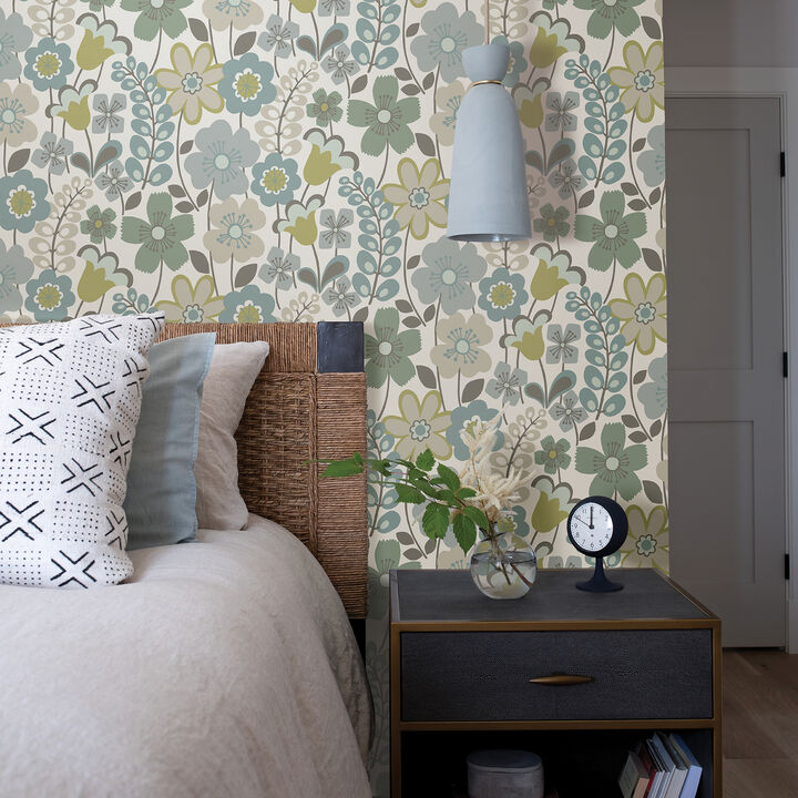 Piper Green Floral Wallpaper (Set of 2)