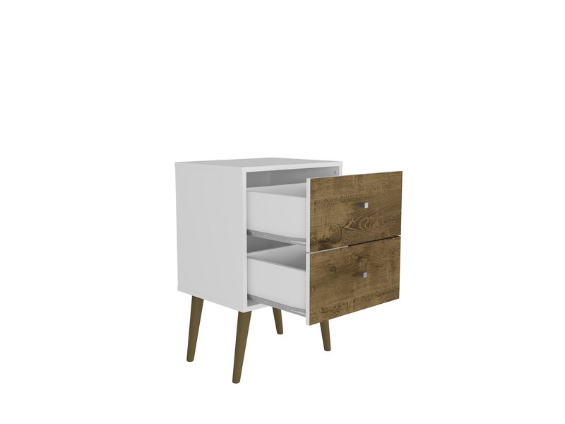 Liberty 2.0 Nightstand in White and Brown