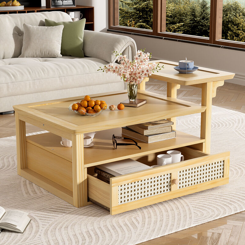 Merax Coffee Table with 1 Storage Shelf