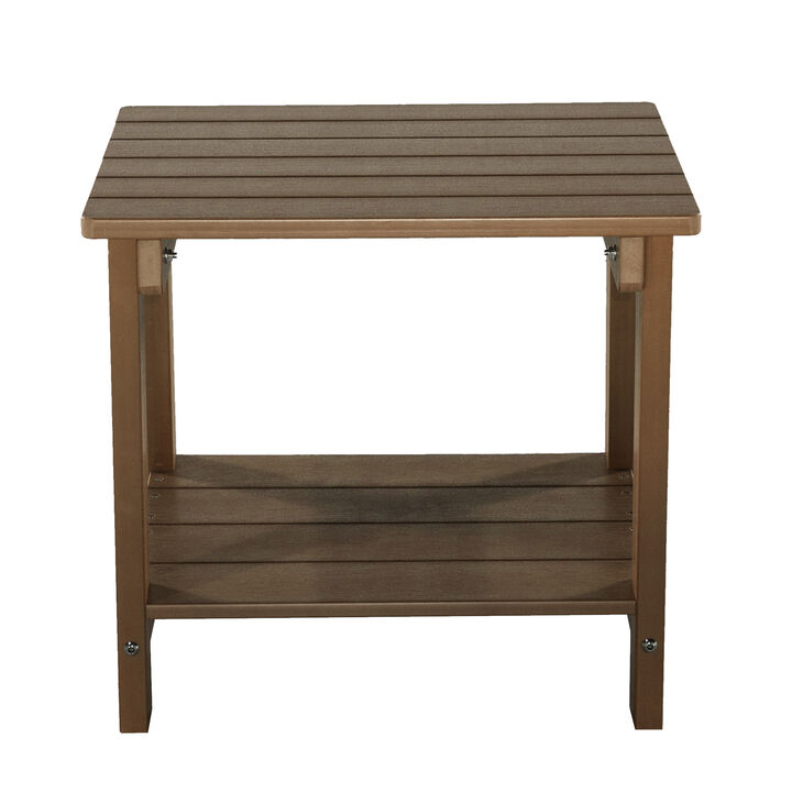 Brown End Table with Shelf