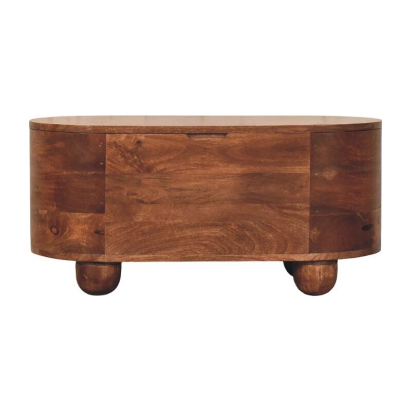Artisan Furniture Solid Wood Curva Storage Trunk,Oak with Storage image number 0