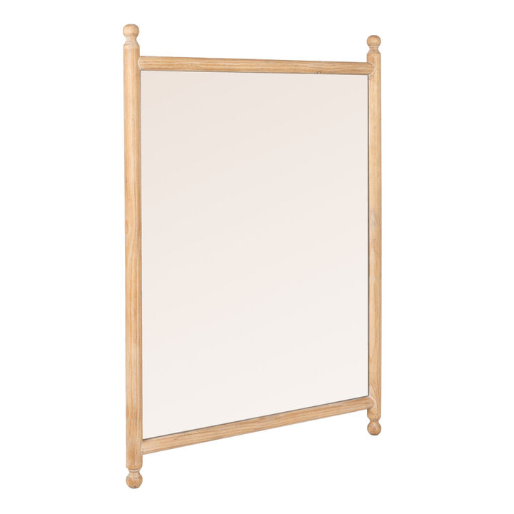 Rectangular Wall Mirror with Wood Dowel Frame, Natural