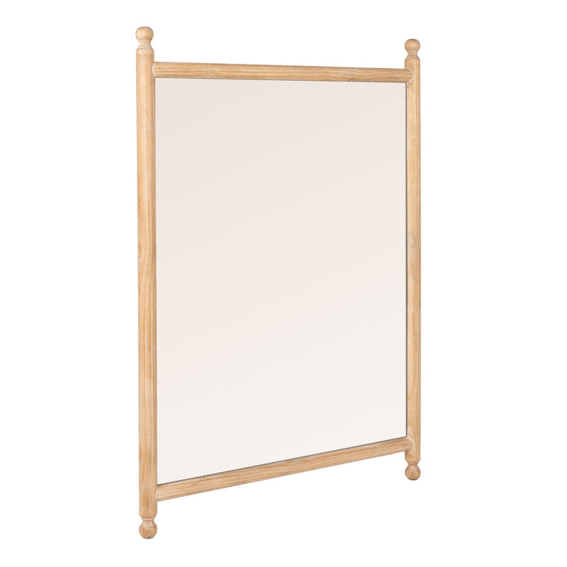 Rectangular Wall Mirror with Wood Dowel Frame, Natural image number 0
