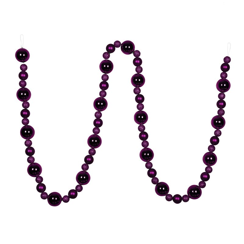 9' Plum Assorted Ball Garland image number 0