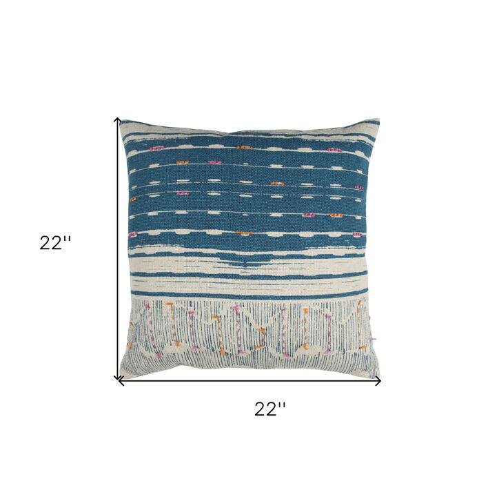 Kantha Knots Throw Pillow &ndash; Ethnic Handmade Decorative Cushion for Home