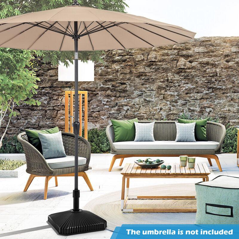 Shell-Textured Fillable Umbrella Stand with 3 Adjustable Coupler Sizes
