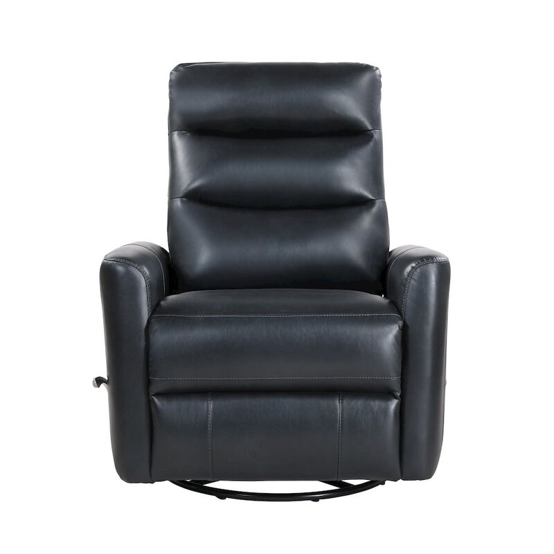 New Classic Furniture Takami Faux Leather Swivel Recliner, Black