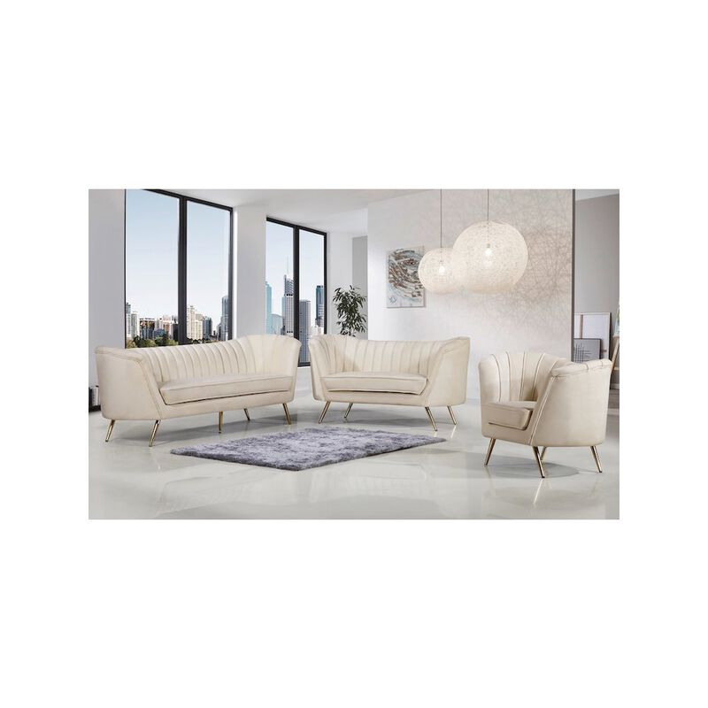 Meridian Furniture Margo Cream Velvet Sofa