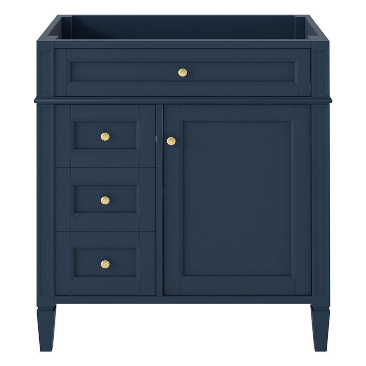 ELEMENT ACE 30 Inch Freestanding Bathroom Vanity Without Top Sink, Sturdy Bathroom Storage Cabinet with Multiple Drawers and Adjustable Shelf for Bathroom Organization