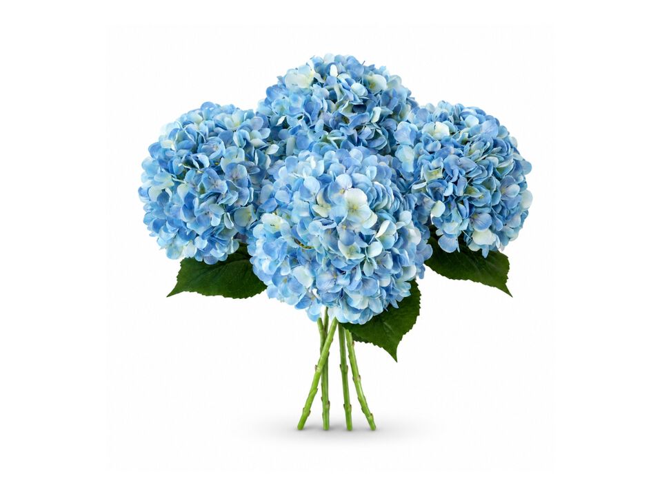 4 Piece Blue Artificial Hydrangea Flower Stems Outdoor Wedding Centerpiece Decor