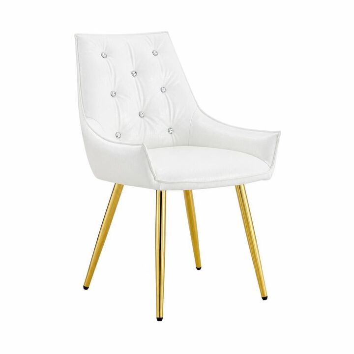 GOODSILO Crocodile Pattern Tufted Accent Chair with High Resilience Cushion Metal Legs for Dining Room Living Room Office, Set of 2