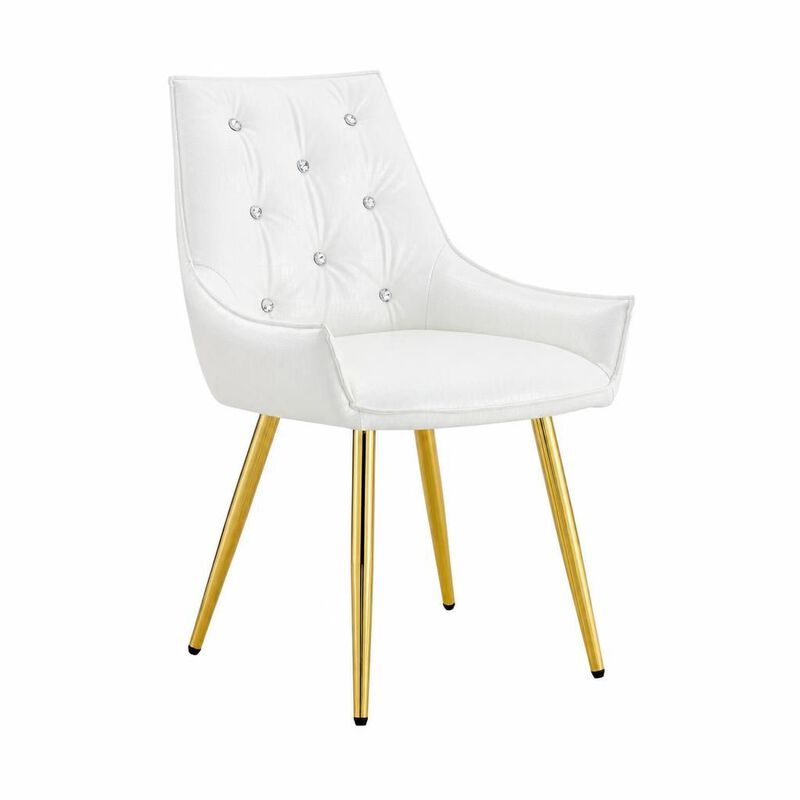 GOODSILO Crocodile Pattern Tufted Accent Chair with High Resilience Cushion Metal Legs for Dining Room Living Room Office, Set of 2 image number 0