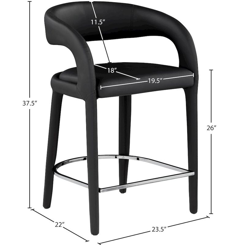 Meridian Furniture Sylvester Vegan Leather Stool