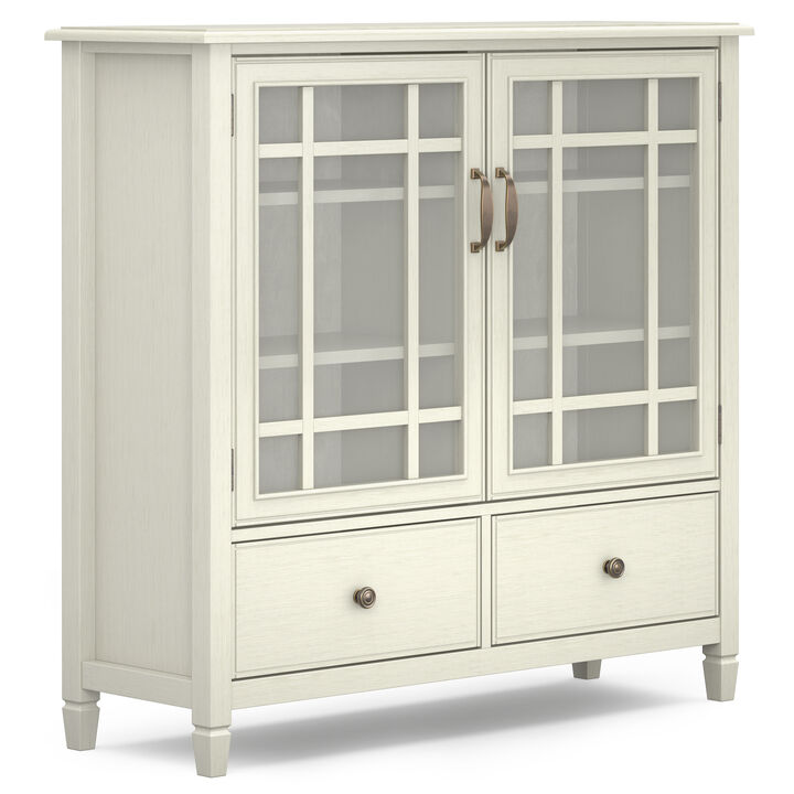 Connaught SOLID WOOD 46 inch Wide Traditional Tall Storage Cabinet in Antique White