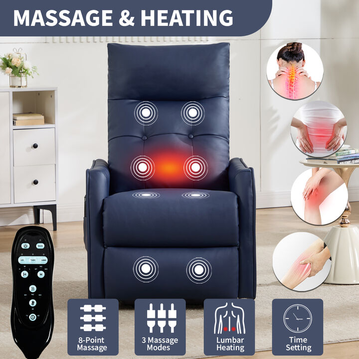 GOODSILO Single Motor Power Lift Recliner Chair with Massage Heat and USB Charging for Enhanced Comfort and Relaxation