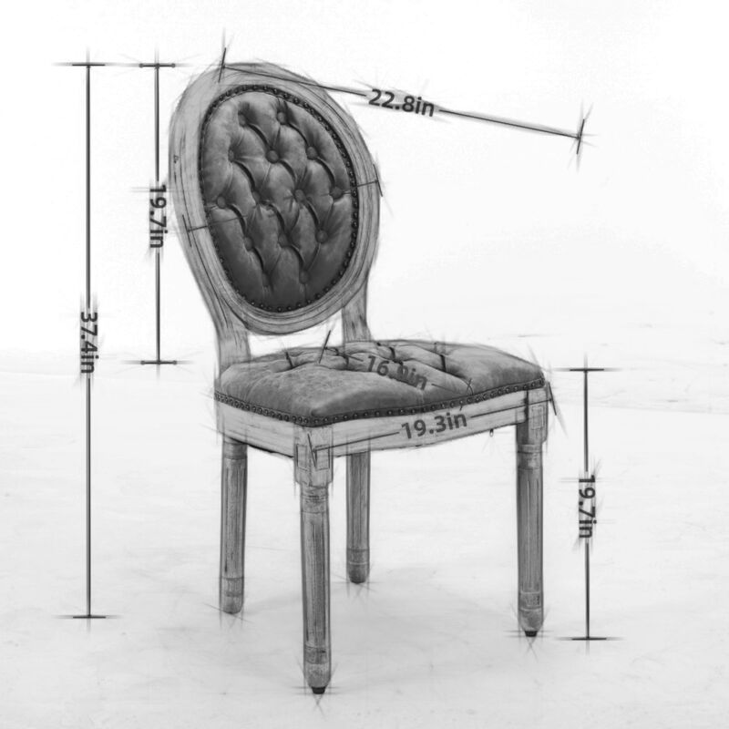 Streamdale Antique French Style Wood Frame Dining Chairs Set