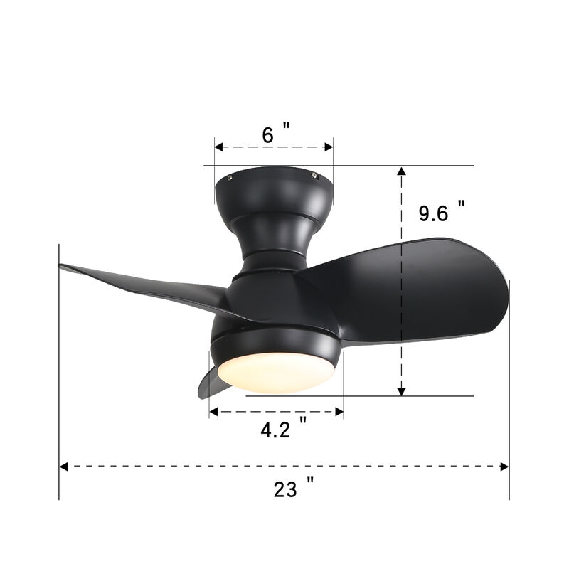 ELEMENT ACE 52 Inch Indoor Ceiling Fan With Dimmable LED Light 3 Solid Wood Blades Remote Control Reversible DC Motor image number 2
