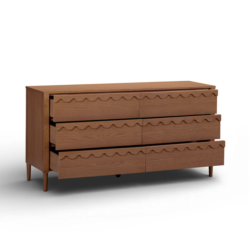 Oodle Walnut 6 Drawer Dresser image number 3