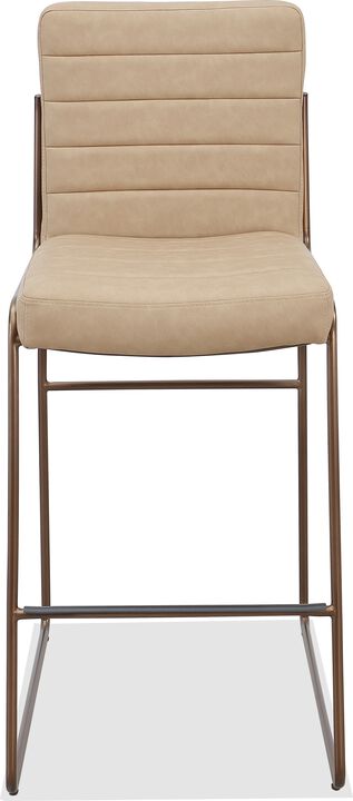 Madison Metal Frame Bar Stool in Honey Synthetic Leather