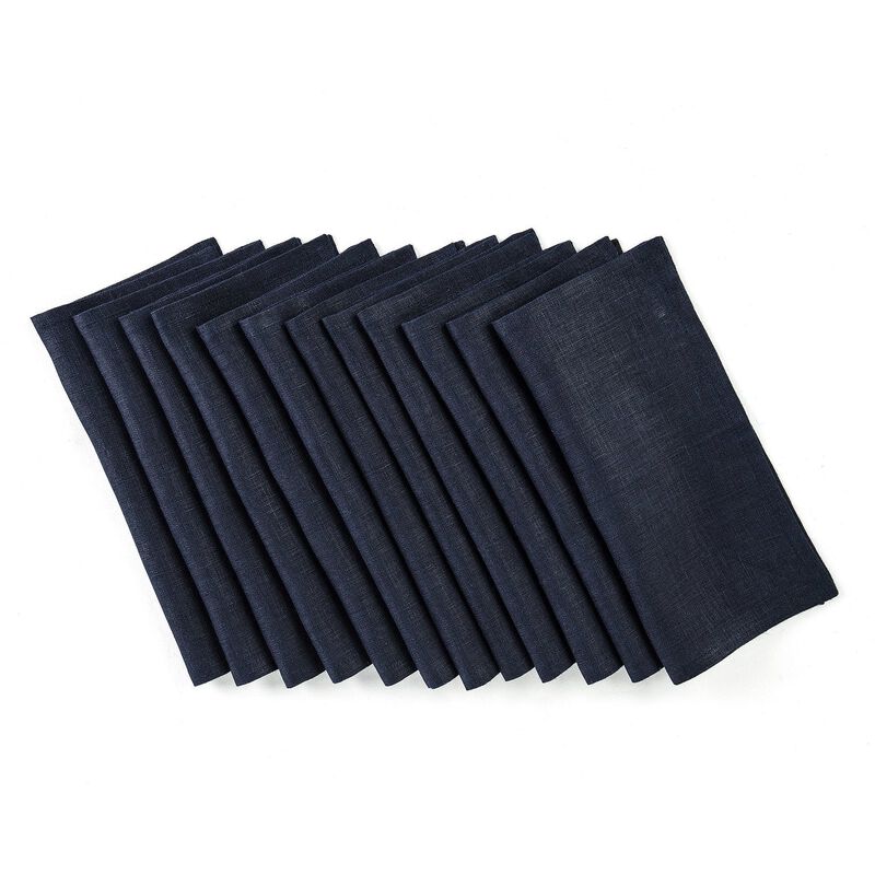 Solino Home 100% Pure Linen Cocktail Napkins 6 x 6 Inch Set of 12 - Fete